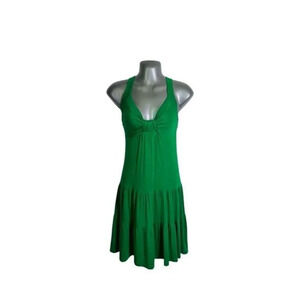 Karen Kane Women's A-line Sleeveless Stretch Sun Dress Green Size XS